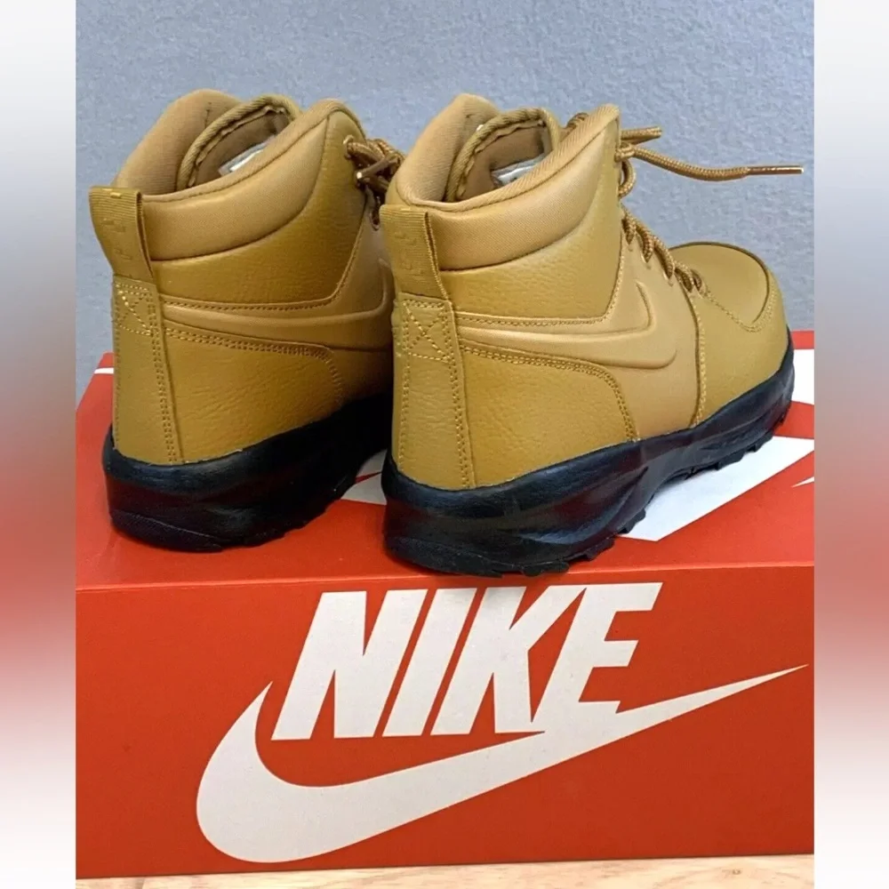 Nike Manao Leather Boots Sneakers Youth Kids Size 6Y BQ5372-700 Wheat Tan